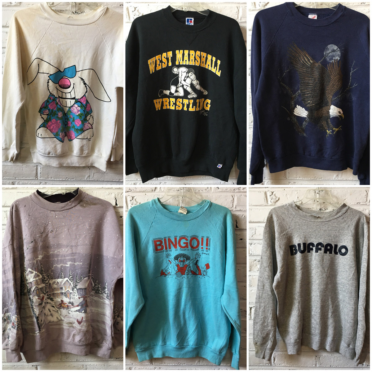 Printed Crewneck Sweatshirts Hoodies by the pound Bulk Vintage